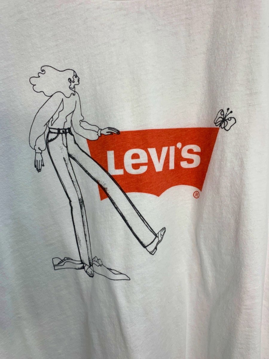 Levi's White Graphic T-Shirt with Cartoon Print XL - Reliked