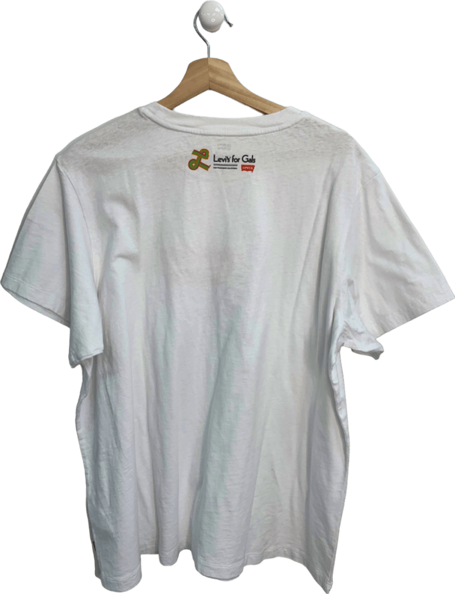 Levi's White Graphic T-Shirt with Cartoon Print XL - Reliked