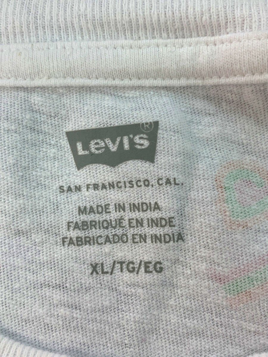 Levi's White Graphic T-Shirt with Cartoon Print XL - Reliked