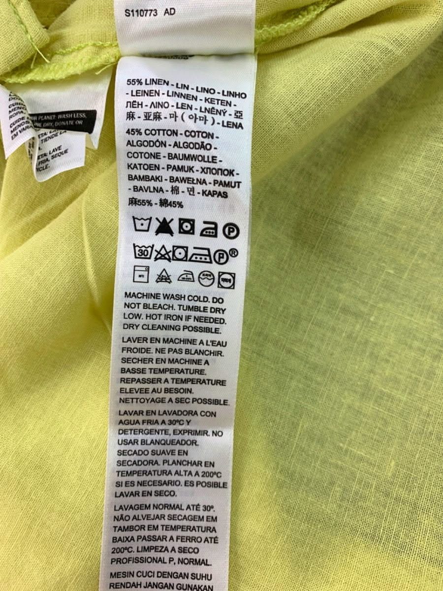 Levi's Yellow Linen Blend Short - Sleeve Shirt S - Reliked