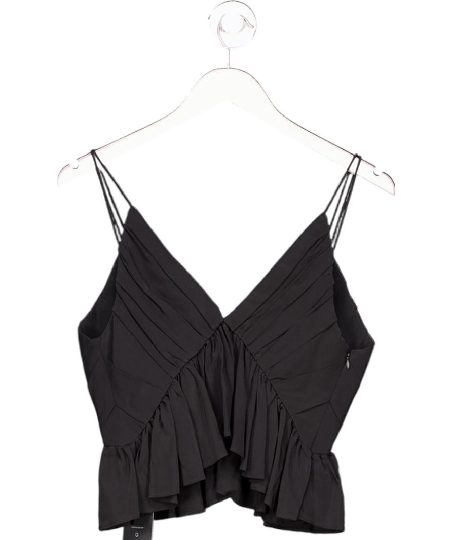 LilySilk Black Pleated 100% Silk Camisole UK 6 - Reliked