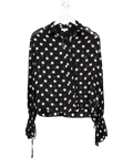 Lilysilk Black Polka Dots Georgette Blouse UK M - Reliked