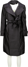 LilySilk Black Silk - wool Mixed Trenchcoat UK XS - Reliked