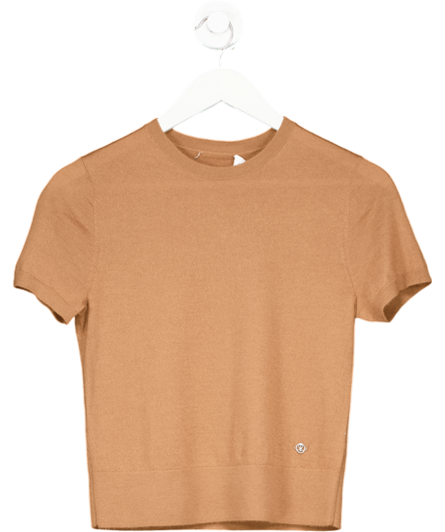 LilySilk Brown 100% Cashmere Knit Tee UK S - Reliked