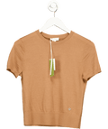 LilySilk Brown 100% Cashmere Knit Tee UK S - Reliked