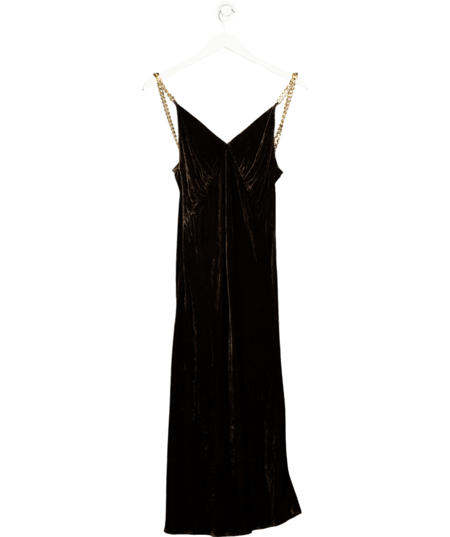 LilySilk Brown Brenna Velvet Dress UK 6 - Reliked