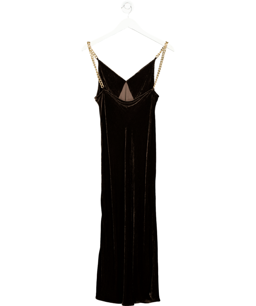 LilySilk Brown Brenna Velvet Dress UK 6 - Reliked