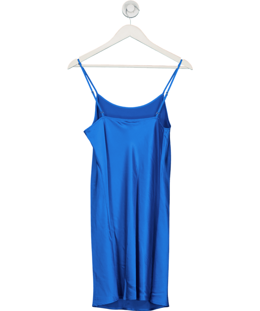 LILYSILK Cobalt Blue 100% Silk Mini Slip Dress UK S - Reliked