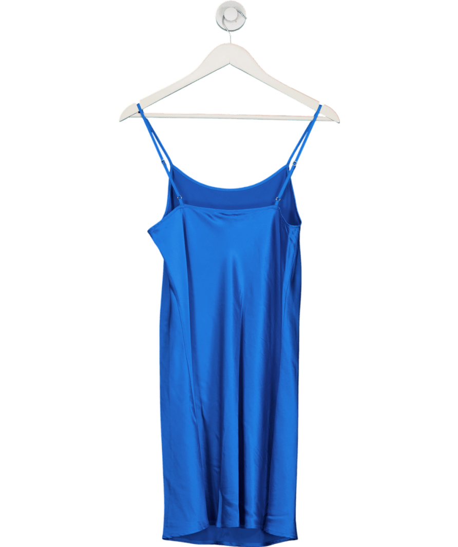 LILYSILK Cobalt Blue 100% Silk Mini Slip Dress UK S - Reliked