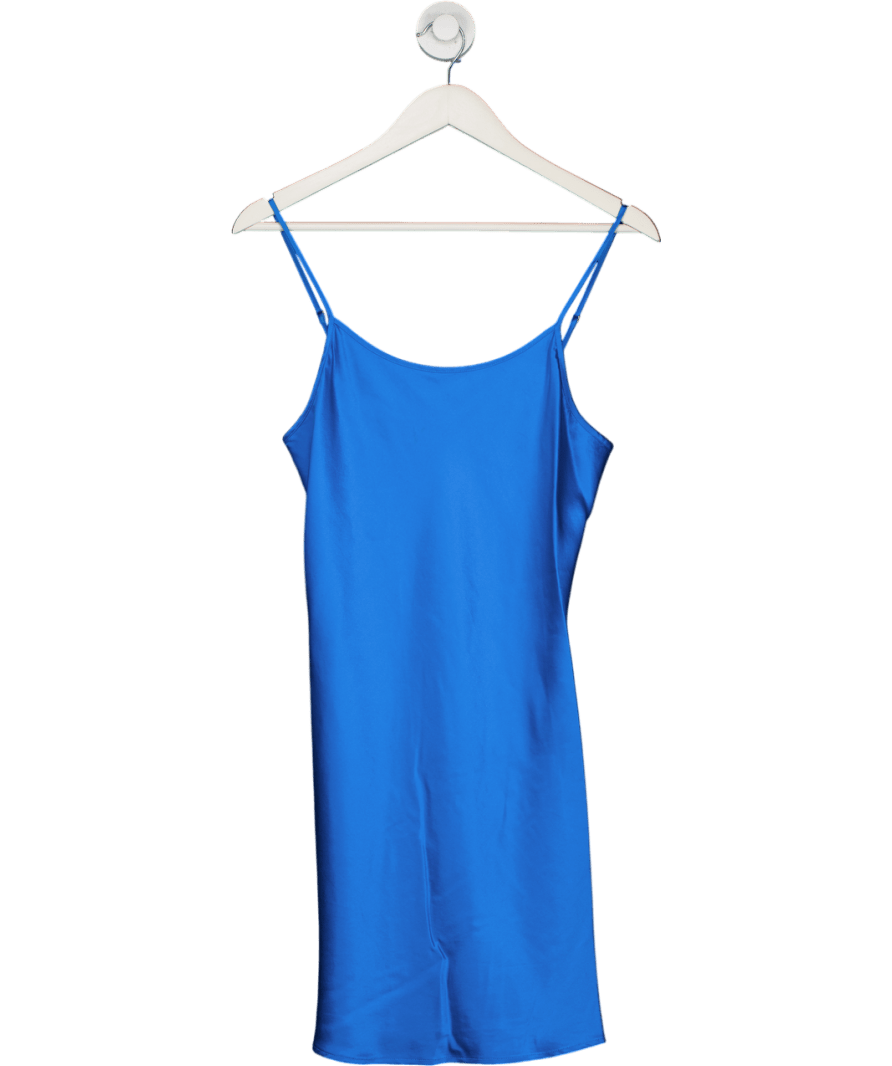LILYSILK Cobalt Blue 100% Silk Mini Slip Dress UK S - Reliked