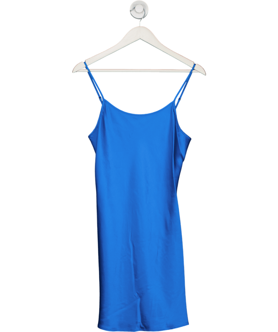 LILYSILK Cobalt Blue 100% Silk Mini Slip Dress UK S - Reliked