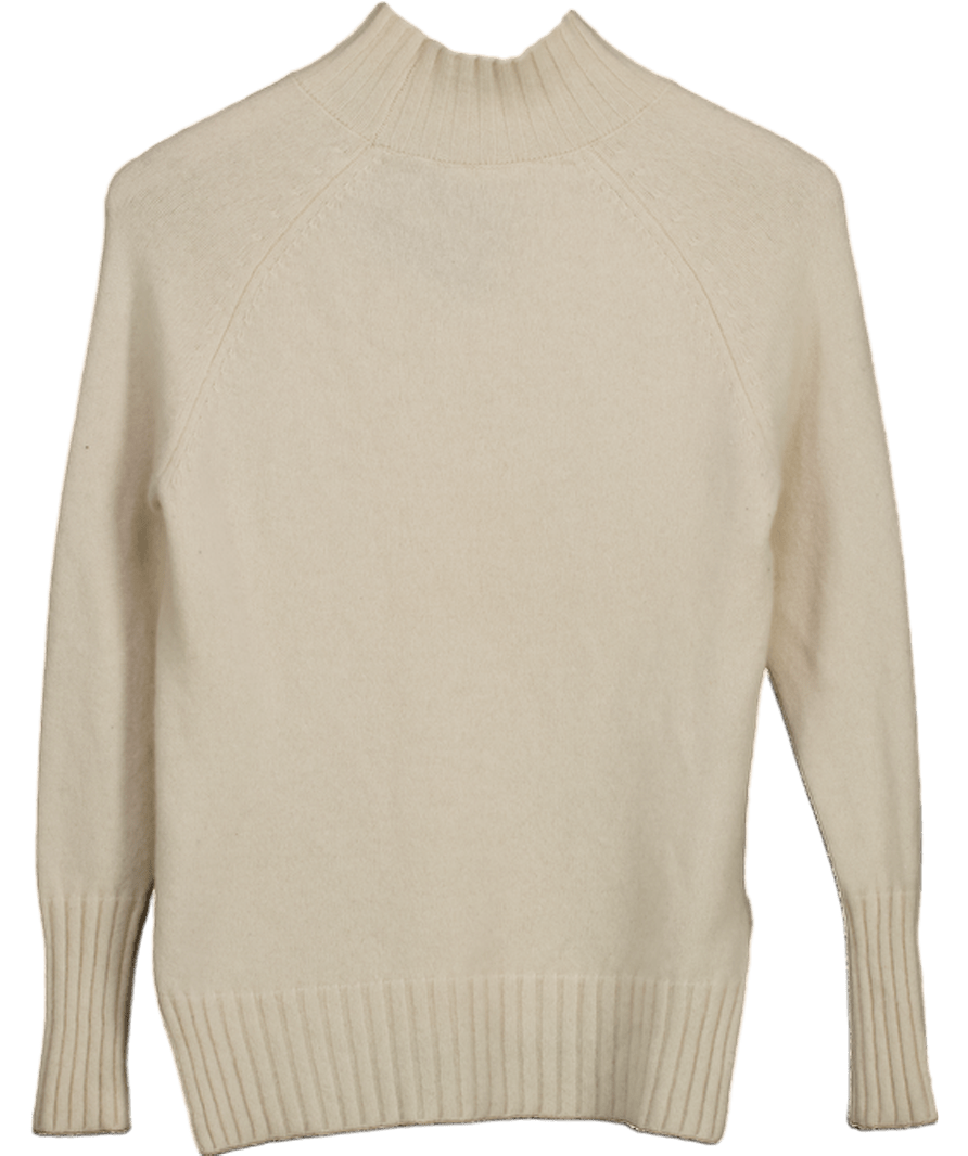 LilySilk Cream 100% Cashmere Turtleneck Jumper UK S - Reliked