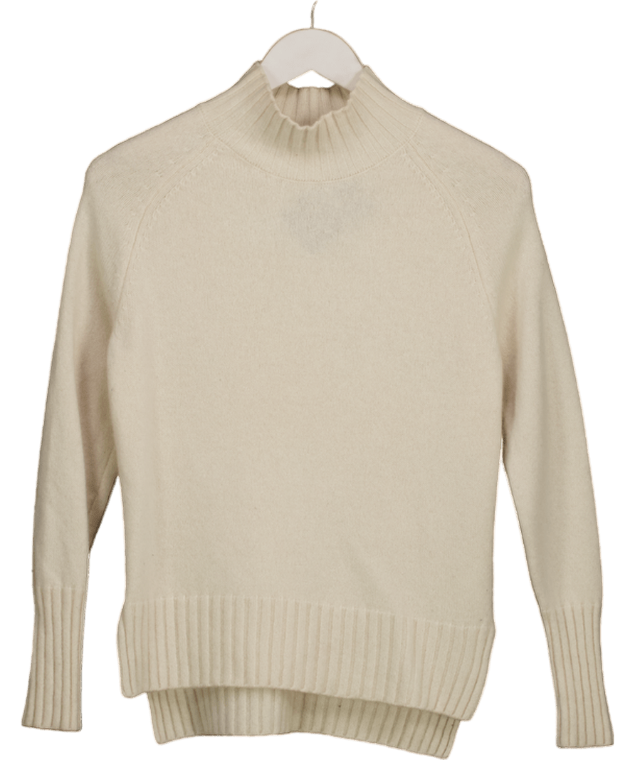 LilySilk Cream 100% Cashmere Turtleneck Jumper UK S - Reliked