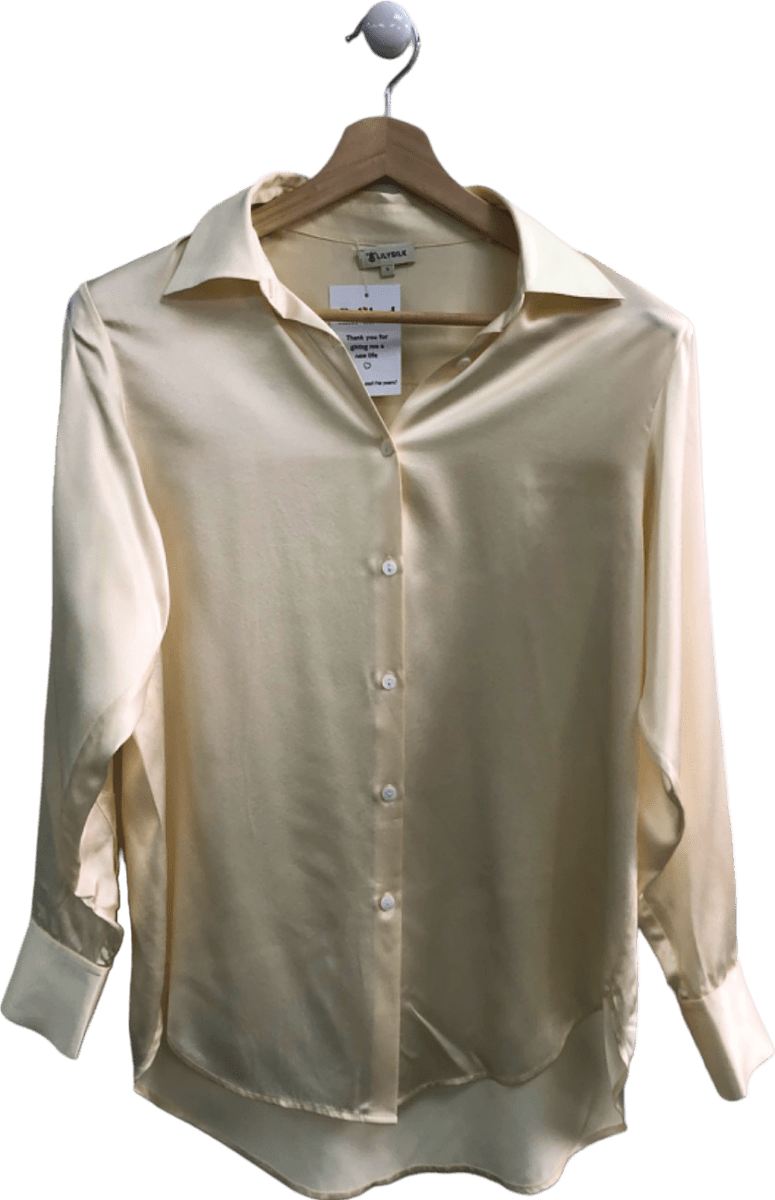 Lilysilk Cream 100% Mulberry Silk Blouse S - Reliked