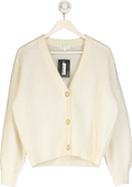 LILYSILK Cream Hestia 100% Cashmere V - neck Cardiga UK S - Reliked