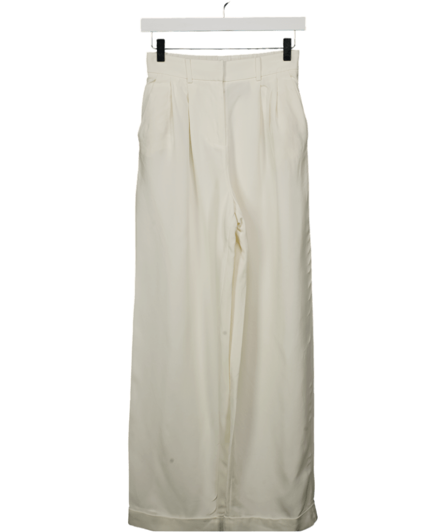 LilySilk Cream Pleated 100% Mulberry Silk Trousers UK 6 - Reliked