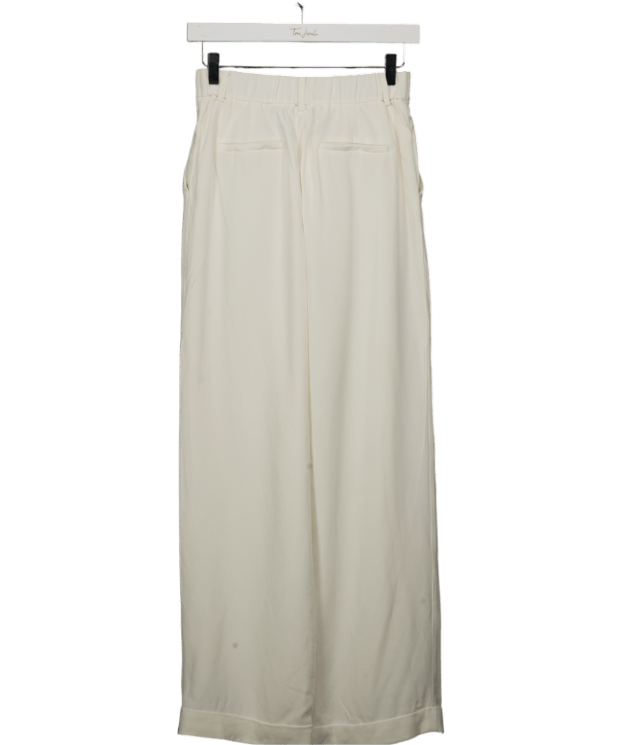 LilySilk Cream Pleated 100% Mulberry Silk Trousers UK 6 - Reliked