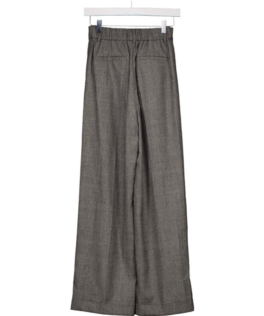 LilySilk Grey Wide Leg Wool - flannel Suit Trousers UK 6 - Reliked