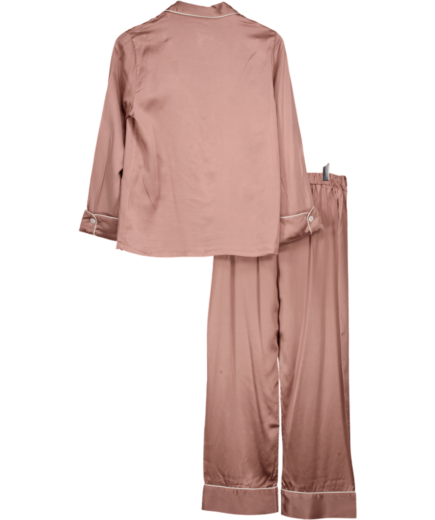 LilySilk Pink Chic Trimmed Women Silk Pajamas Set UK 8 - Reliked