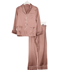 LilySilk Pink Chic Trimmed Women Silk Pajamas Set UK 8 - Reliked