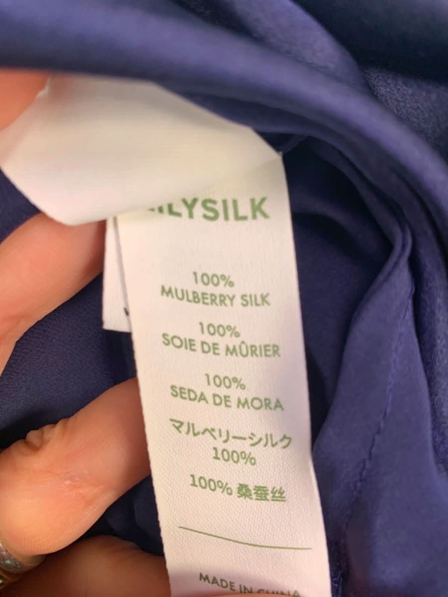 LILYSILK Purple Silk Satin Midi Skirt UK 6 - Reliked