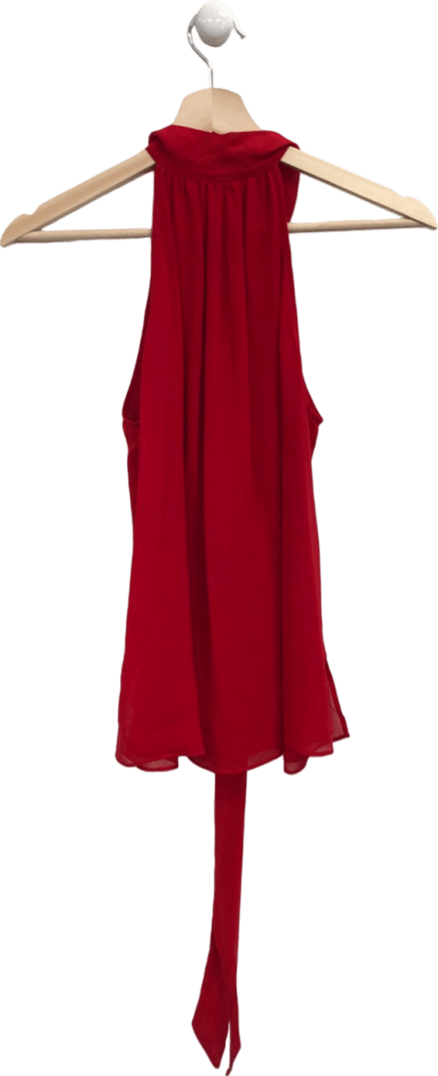 LILYSILK Red Sleeveless Blouse UK 4 - Reliked