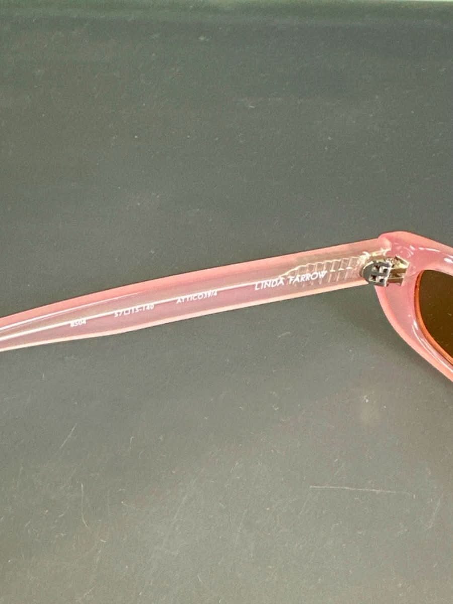 Linda Farrow x The Attico Thea Angular Sunglasses in Pink - Reliked
