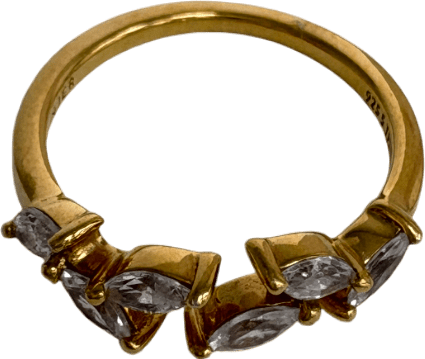 Linjer gold vermeil Ada Open Leaf Ring Size H - Reliked