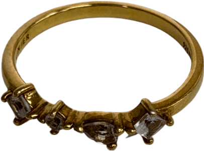 Linjer Gold vermeil Ilse White Topaz Ring Size J - Reliked