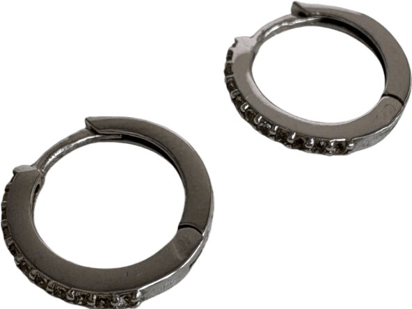 Linjer Silver Huggie Hoop Earrings - Reliked