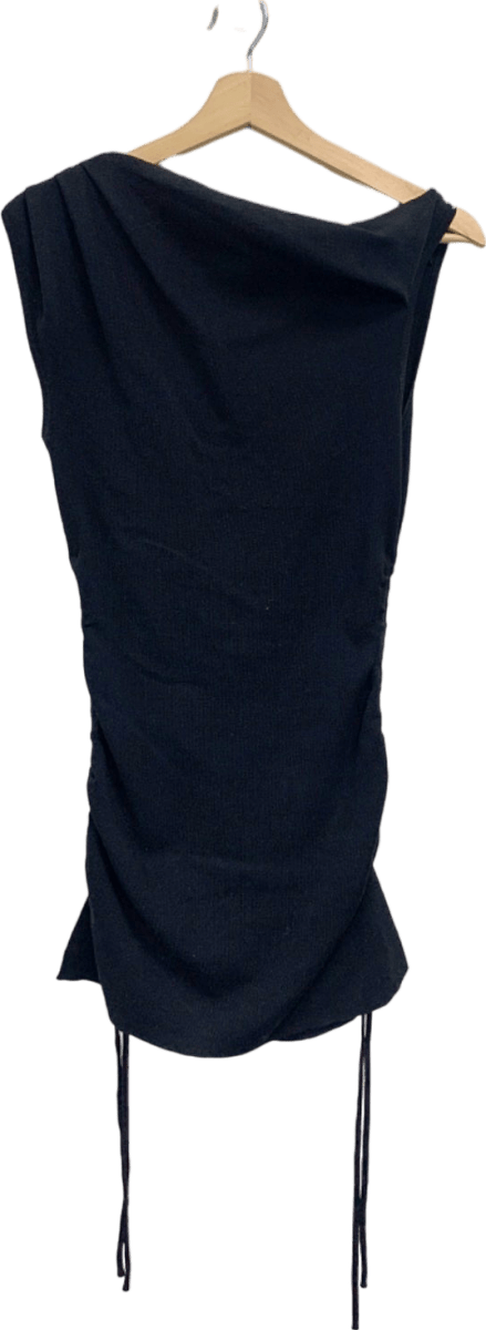 Lioness Black Sleeveless Ruched Top UK S - Reliked