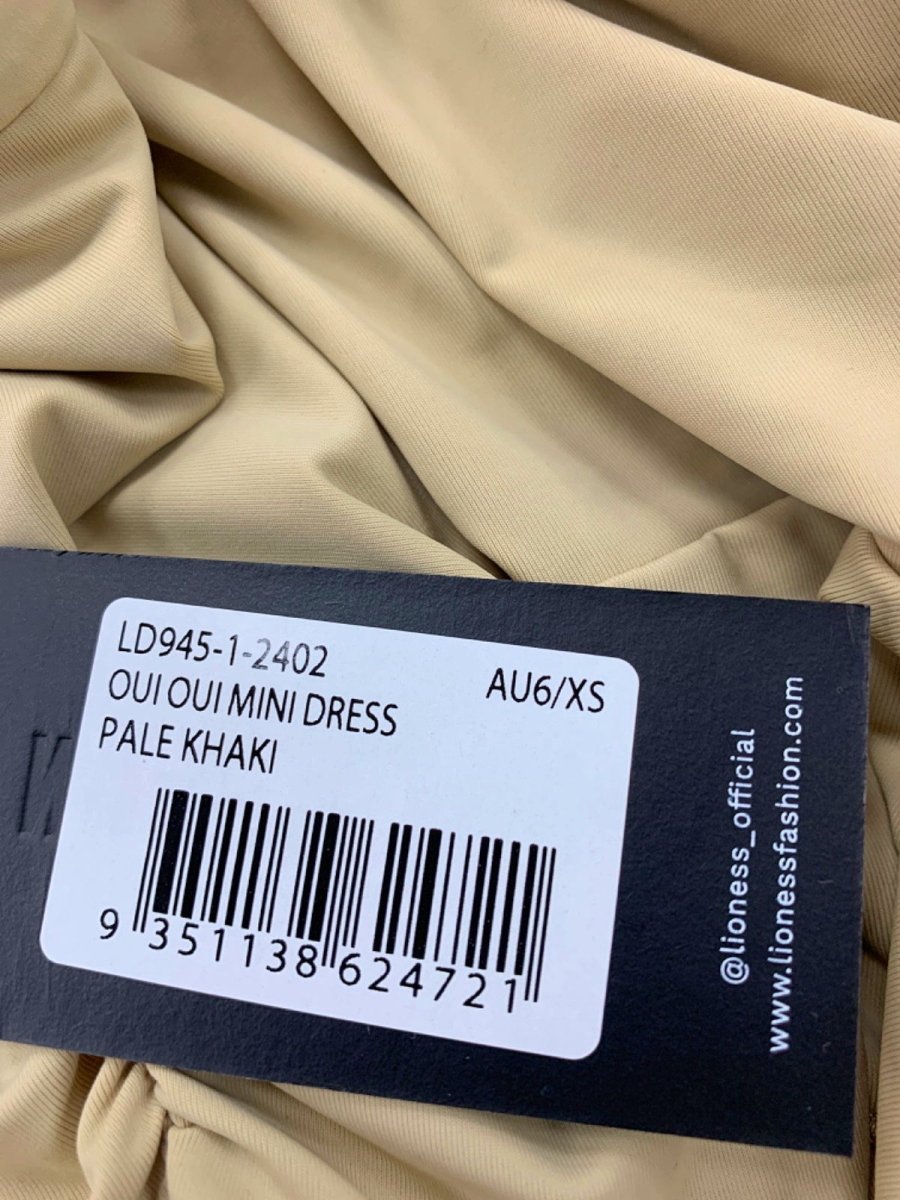 Lioness Pale Khaki Oui Oui Mini Dress UK XS - Reliked