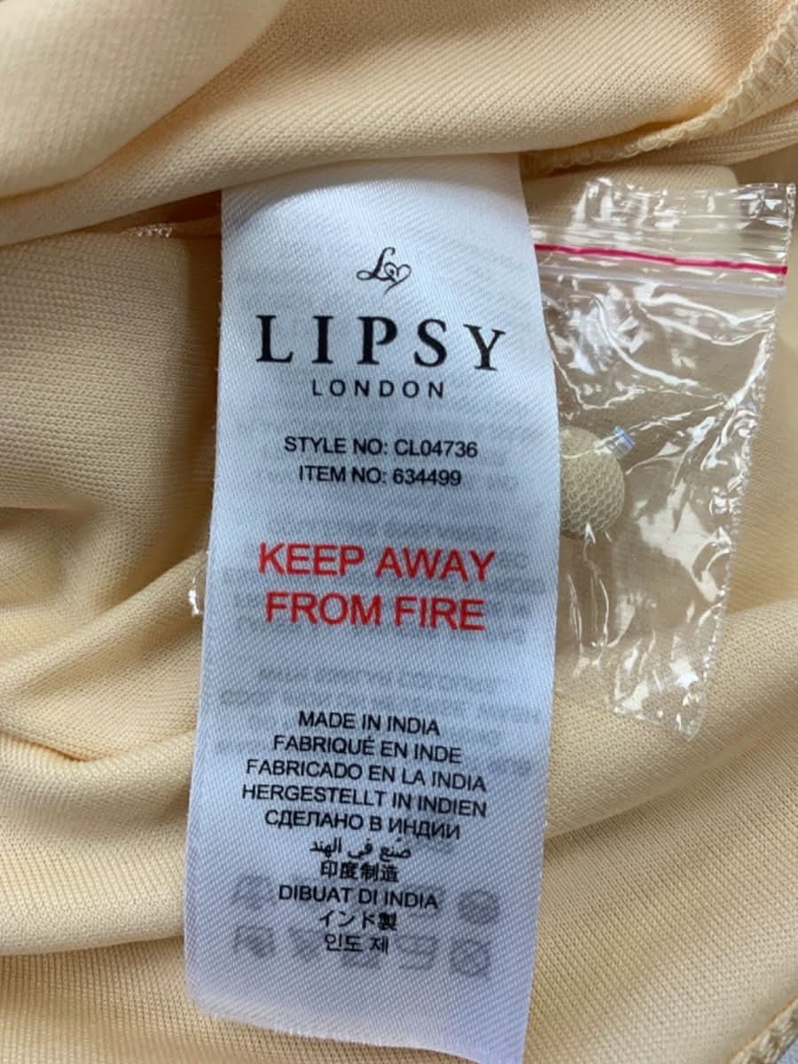 Lipsy Beige Sequin Embellished Halter Top UK 8 - Reliked