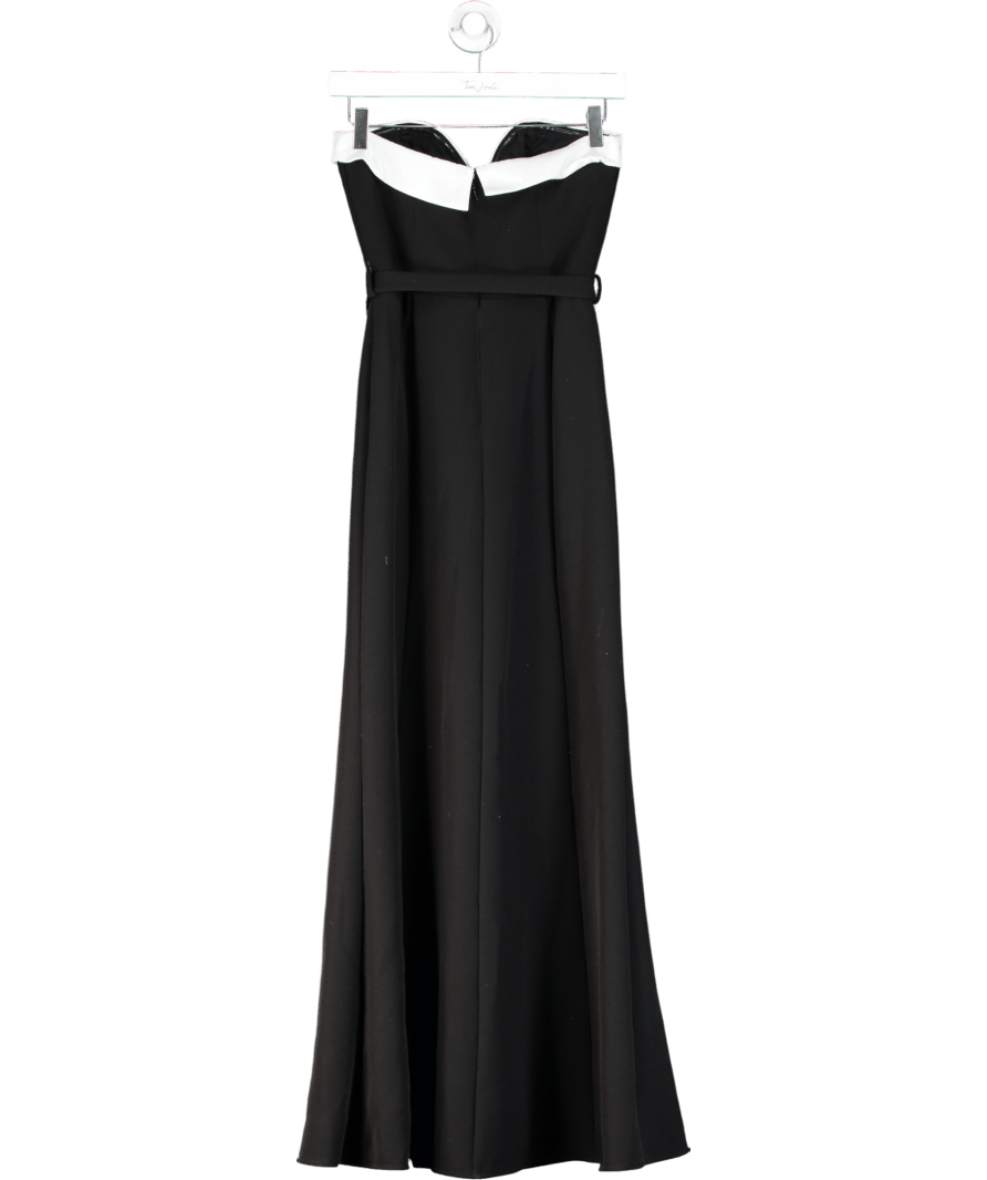 Lipsy Black Black/white Premium Strapless Bandeau Split Maxi Dress - Petite UK 8 - Reliked