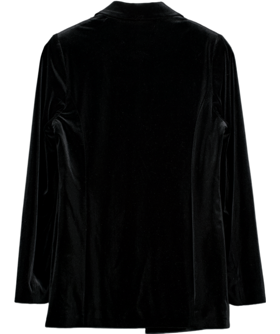 Lipsy Black Premium Cut Velvet Single Breasted Blazer UK 8 - Reliked