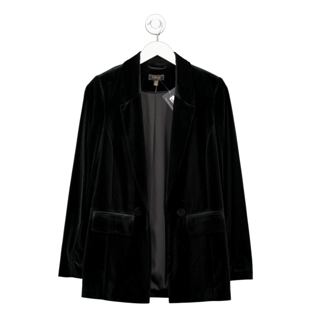 Lipsy Black Premium Cut Velvet Single Breasted Blazer UK 8 - Reliked