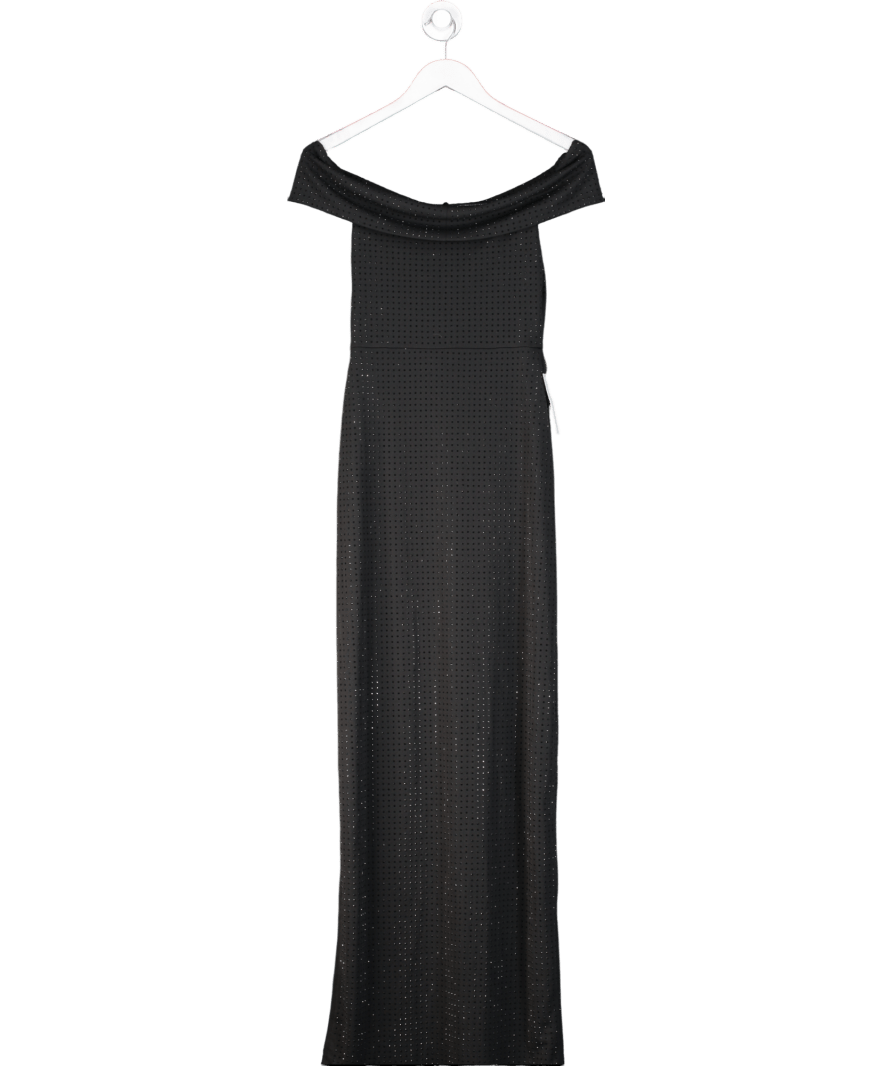 LIPSY Black Premium One Shoulder Diamante Embellished Dress UK 6 - Reliked