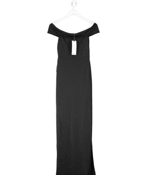 LIPSY Black Premium One Shoulder Diamante Embellished Dress UK 6