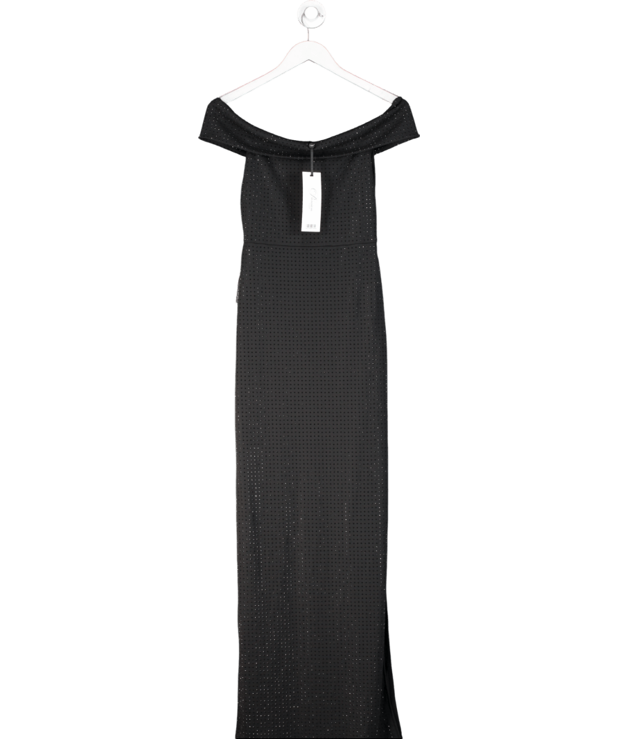 LIPSY Black Premium One Shoulder Diamante Embellished Dress UK 6 - Reliked