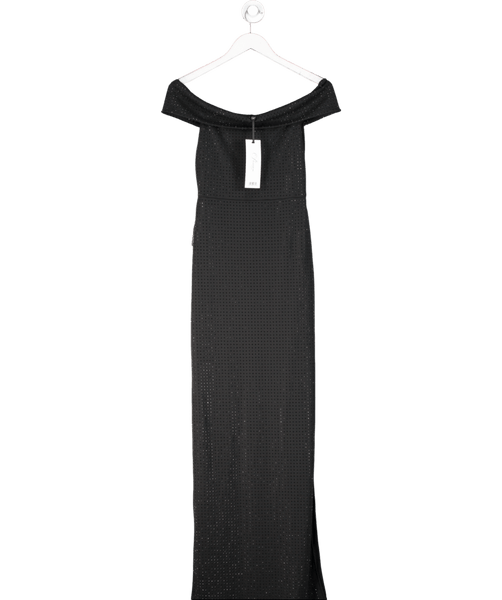 LIPSY Black Premium One Shoulder Diamante Embellished Dress UK 6