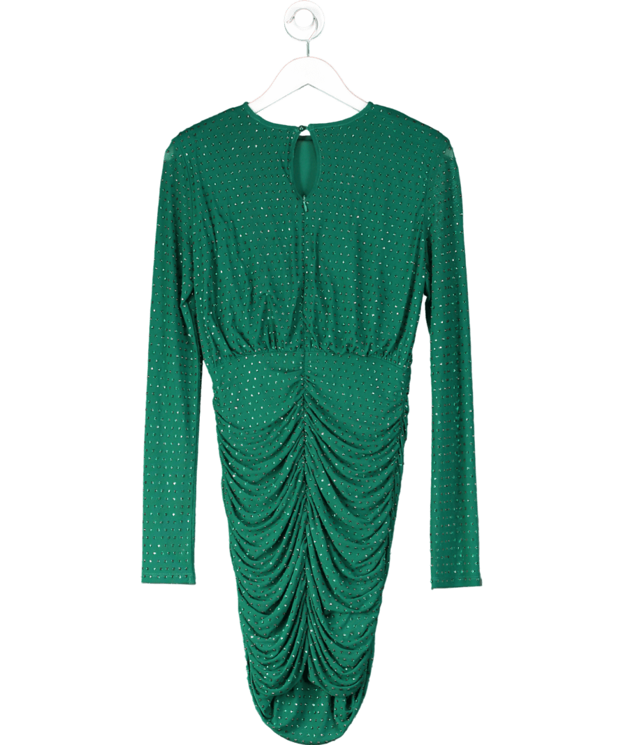 LIPSY Green Crystal Embellished Long Sleev Mini Dress UK 8 - Reliked