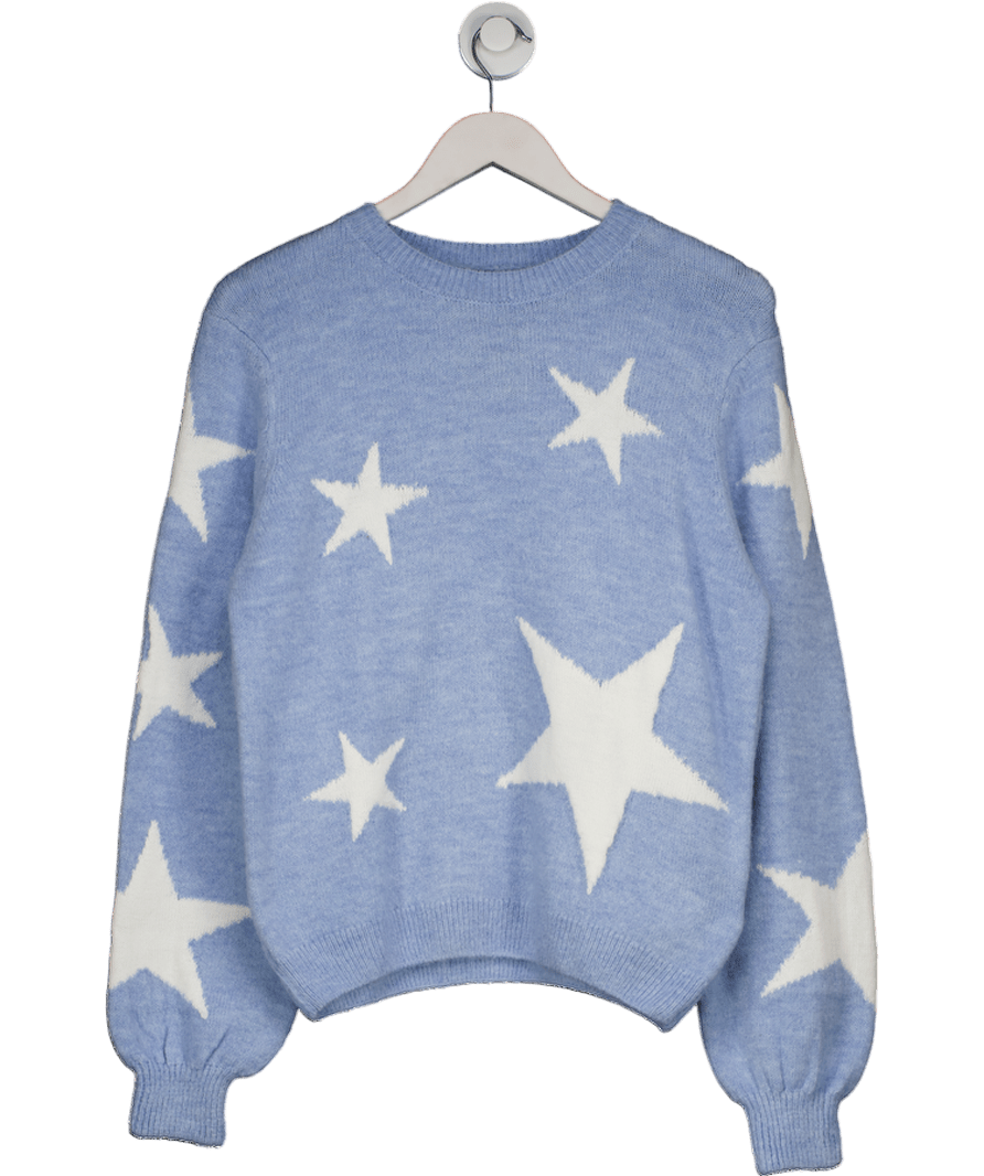 lipsy london Blue Star Detailed Knitted Jumper UK 12 - Reliked