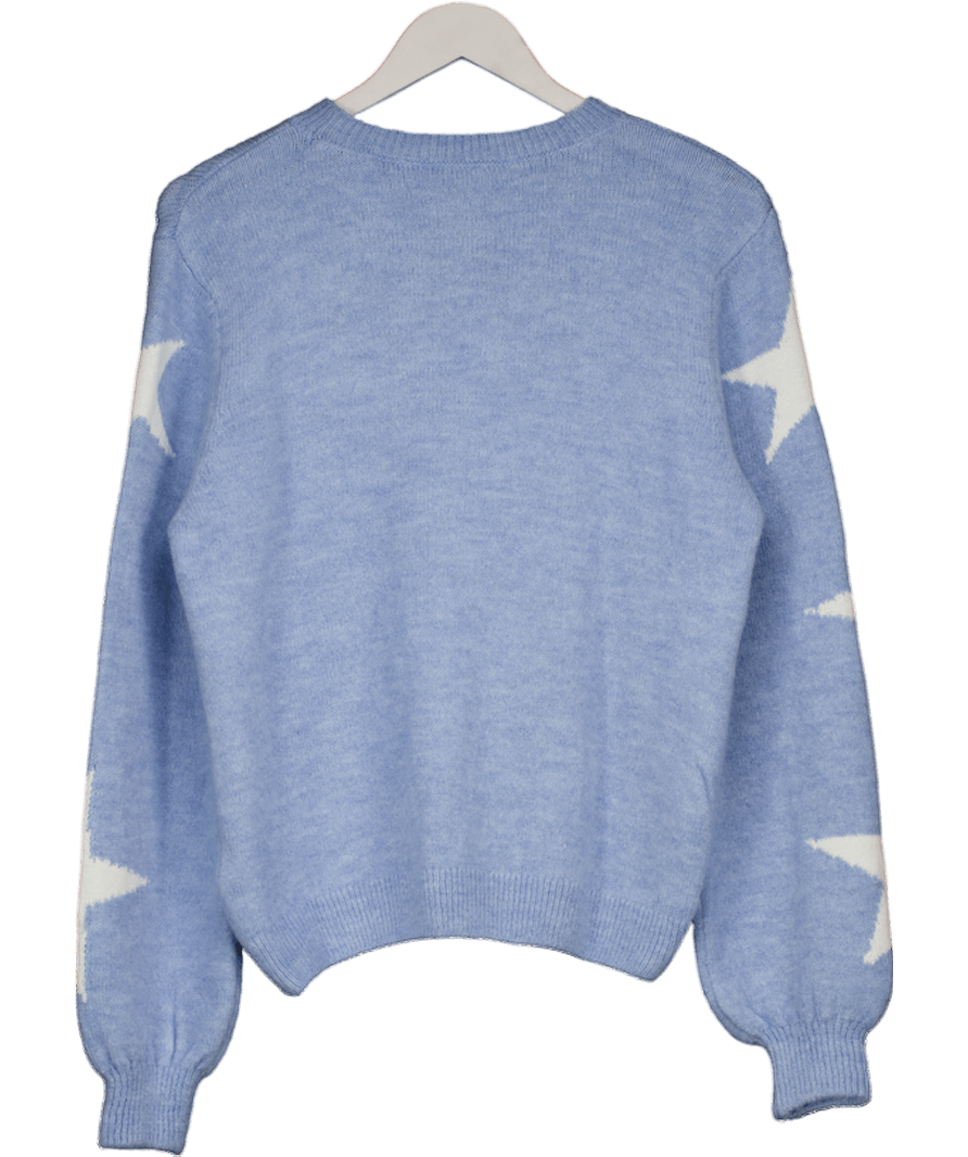 lipsy london Blue Star Detailed Knitted Jumper UK 12 - Reliked