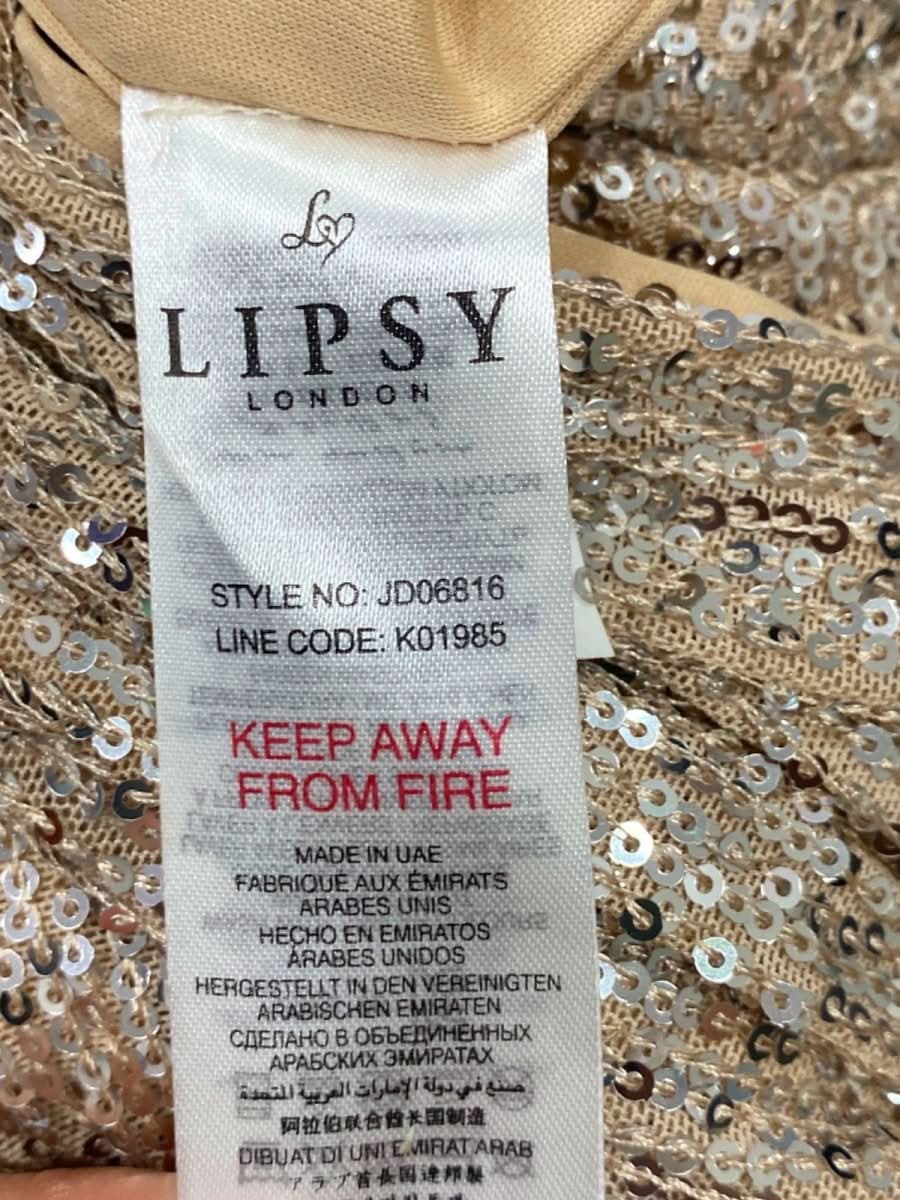 Lipsy London Gold Sequin Off - Shoulder Gown UK 10 - Reliked