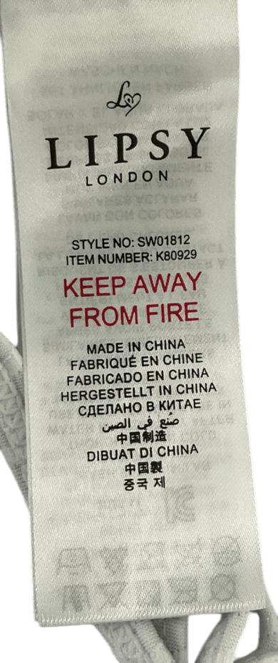 lipsy london White Tie Side Bikini Bottoms And Top UK 8 - Reliked