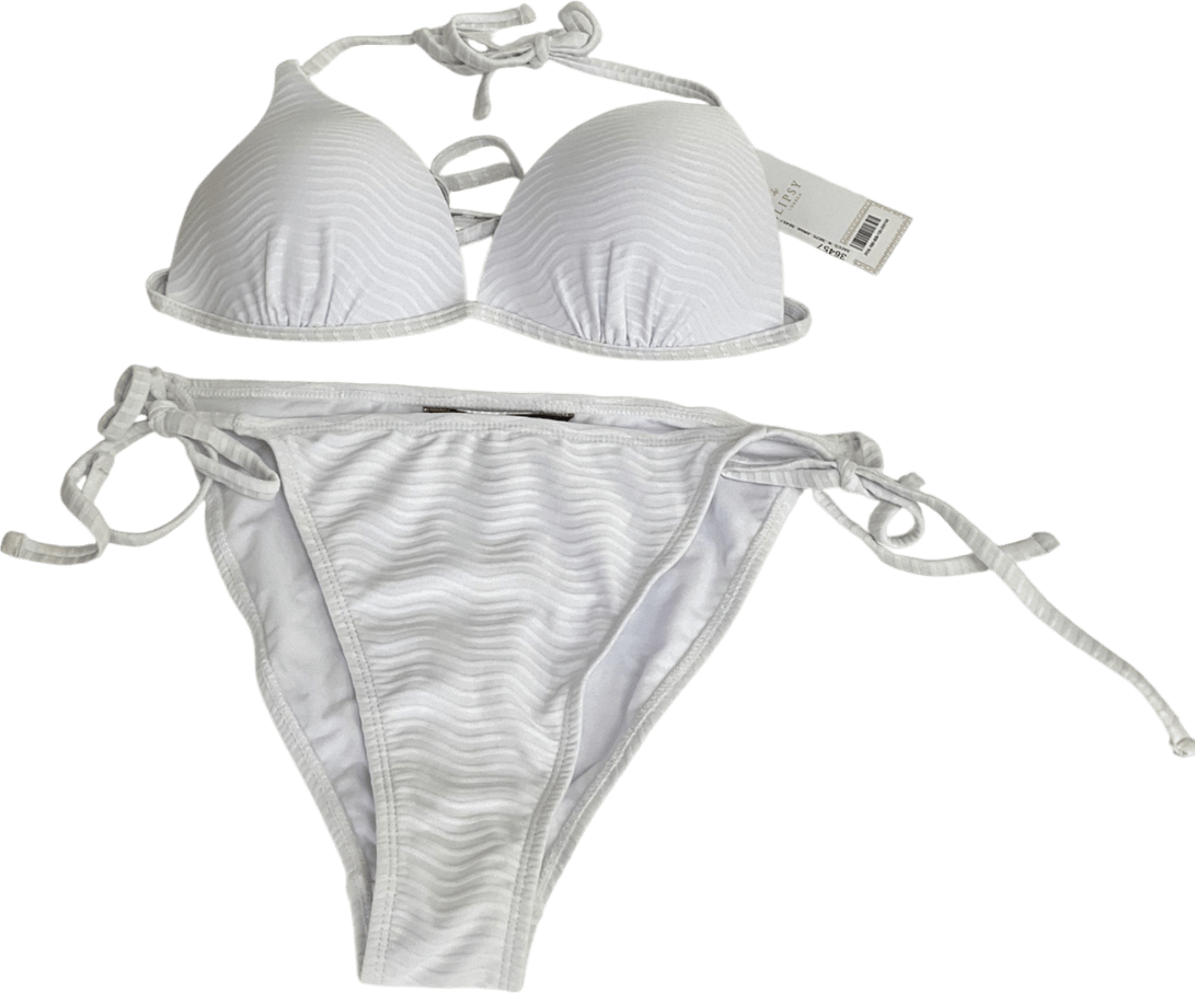 lipsy london White Tie Side Bikini Bottoms And Top UK 8 - Reliked