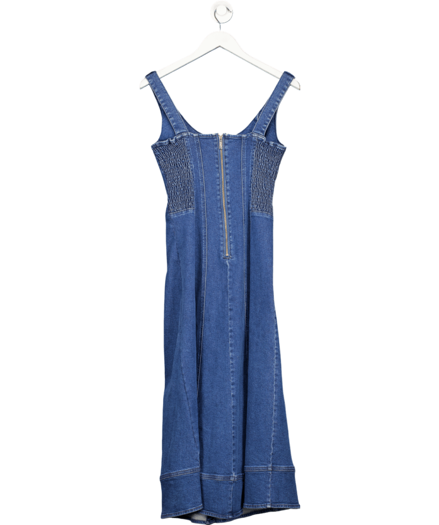 Lipsy Mid Wash Blue Strappy Denim Midi Dress UK 10 - Reliked