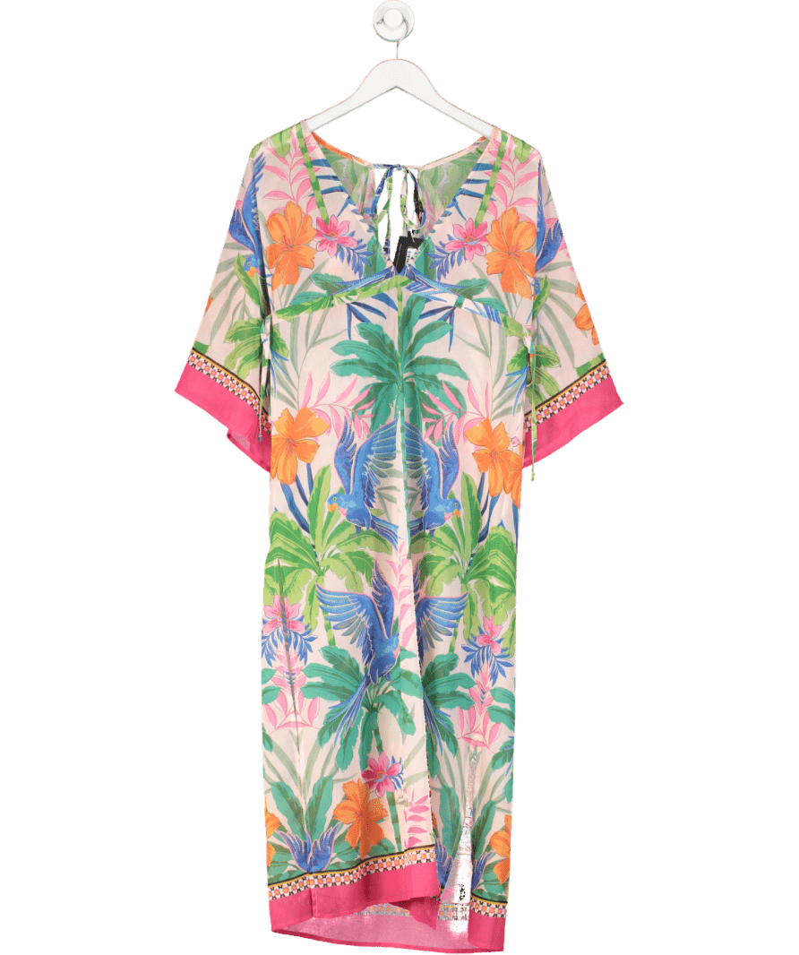 Lipsy Multicoloured Tropical Printed Sheer Maxi Kimono UK 8 - Reliked