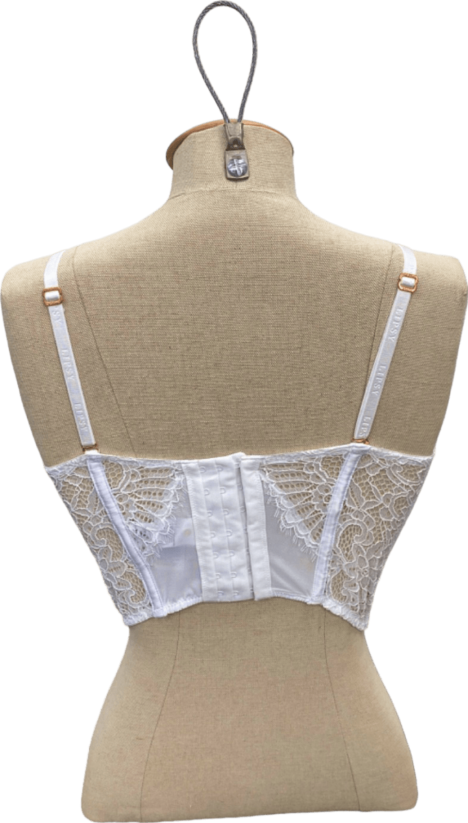Lipsy White Lace Embroidered Bustier UK 32D - Reliked