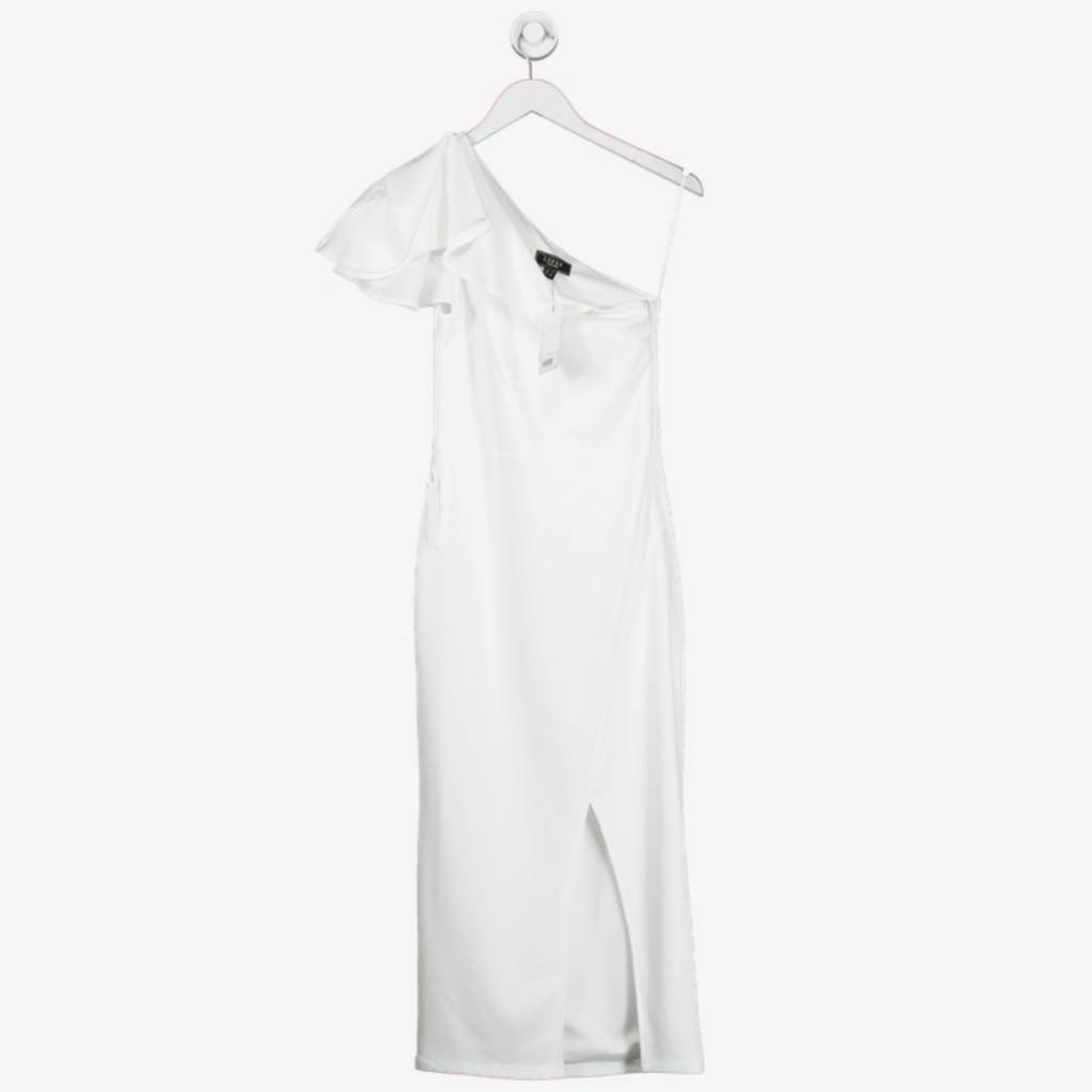 Lipsy White One Shoulder Pencil Dress UK 6 - Reliked